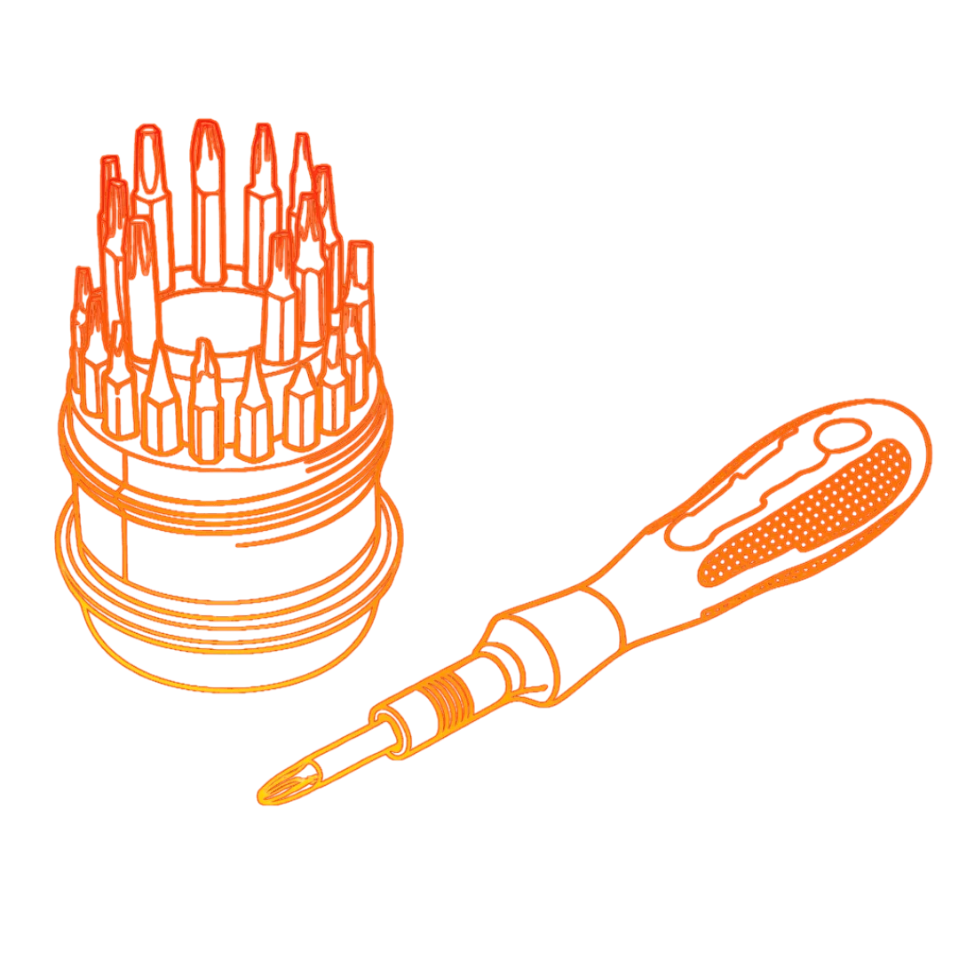 Magnetic screw driver set